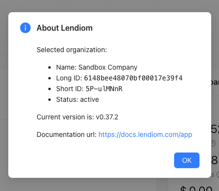 about lendiom screenshot